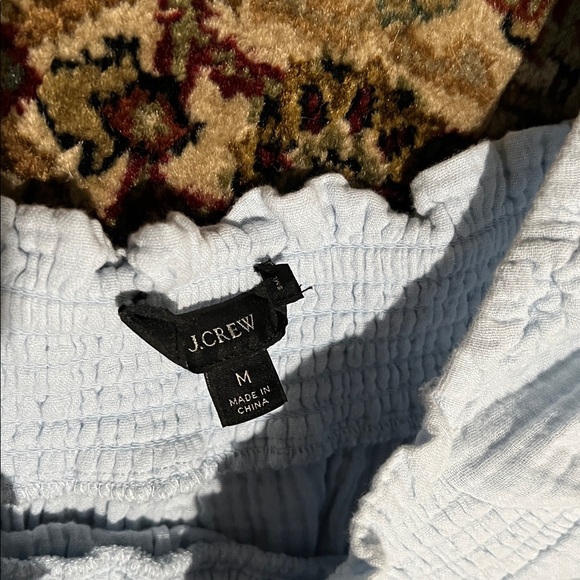 J. Crew Light Blue Puff Sleeve Blouse Size Medium - Picture 3 of 6